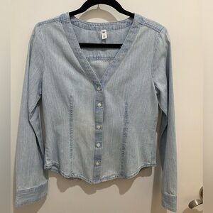 Button up chambray top